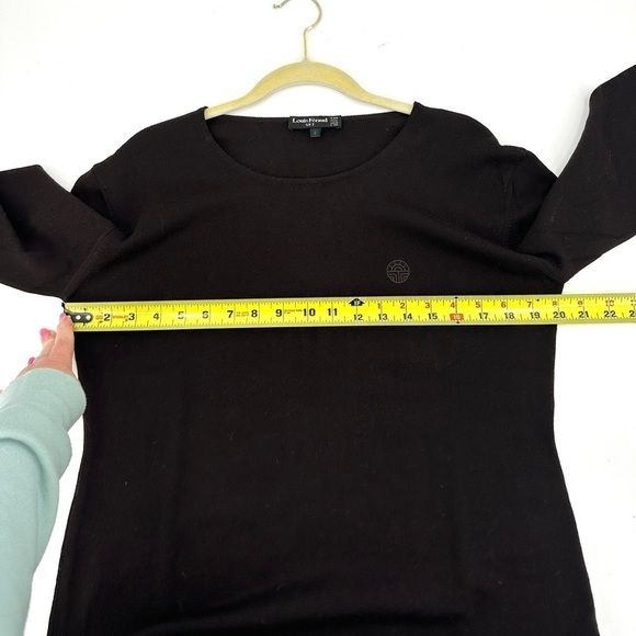 Louis Feraud Italy US Sz 14 Wool Sweater Brown Balloon Long Sleeve Pullover Top - Picture 7 of 9